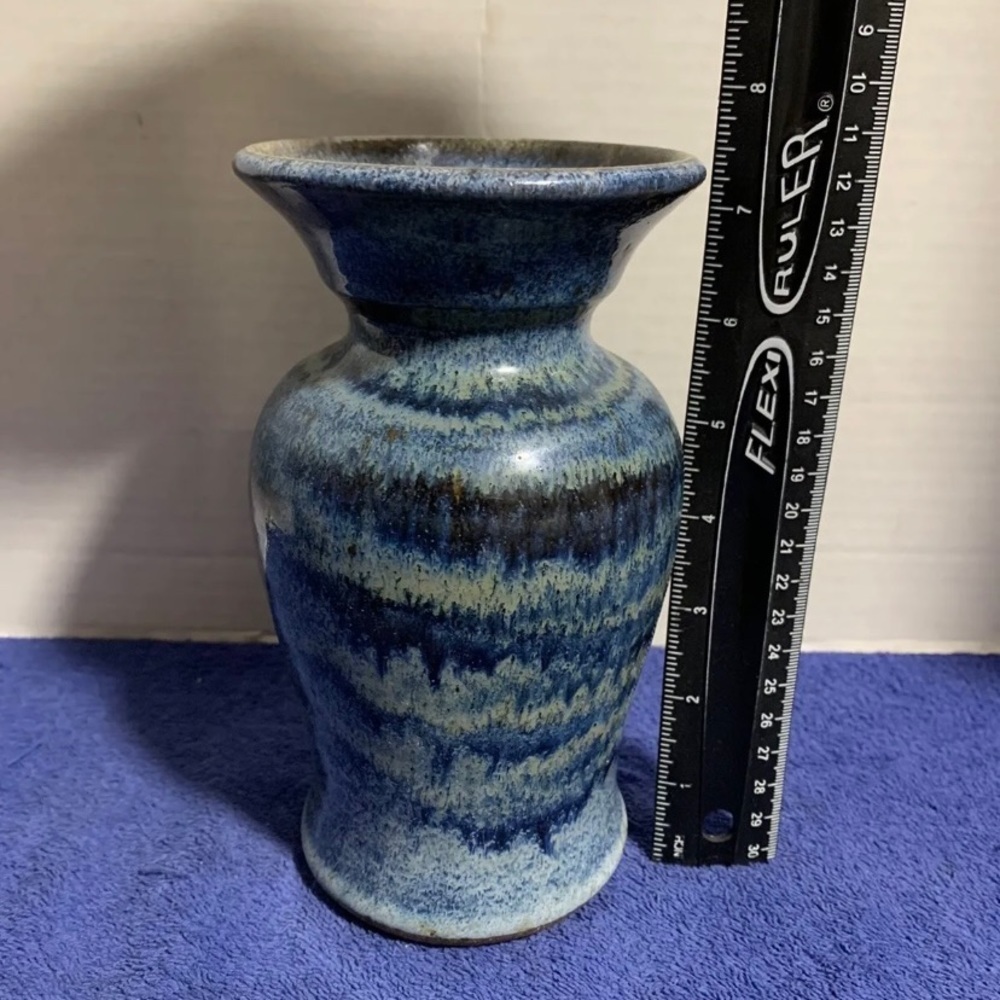 7 1/2β Blue Studio Pottery Vase - Mark Arnegard - Flagstaff - Southwest - Arne